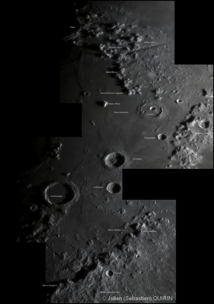 Mosaïque Alpes et Apennins lunaires